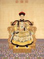 L’empereur Qianlong en Cour robe lang brillant vieille Chine encre Giuseppe Castiglione ancienne Chine à l’encre